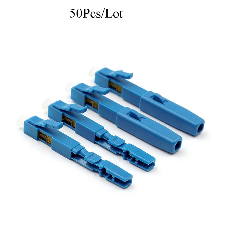 50PCS FTTH LC fast connector LC UPC single mode SM telecom level communication equipment optical fibre field connector