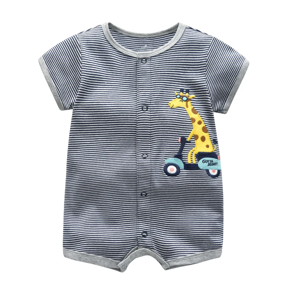 Одежда для малышей, детский летний комбинезон для новорожденных, цельный комбинезон для девочек, одежда для девочек, одежда для младенцев, одежда для мальчиков, Короткие - Цвет: Giraffe