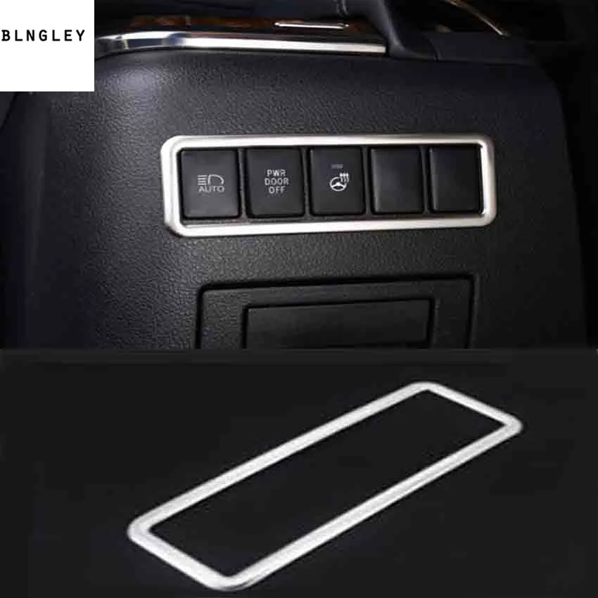 

Free shipping 1pc stainless steel Headlight adjustment switch decoration cover for 2015-2019 Toyota Alphard car accessories