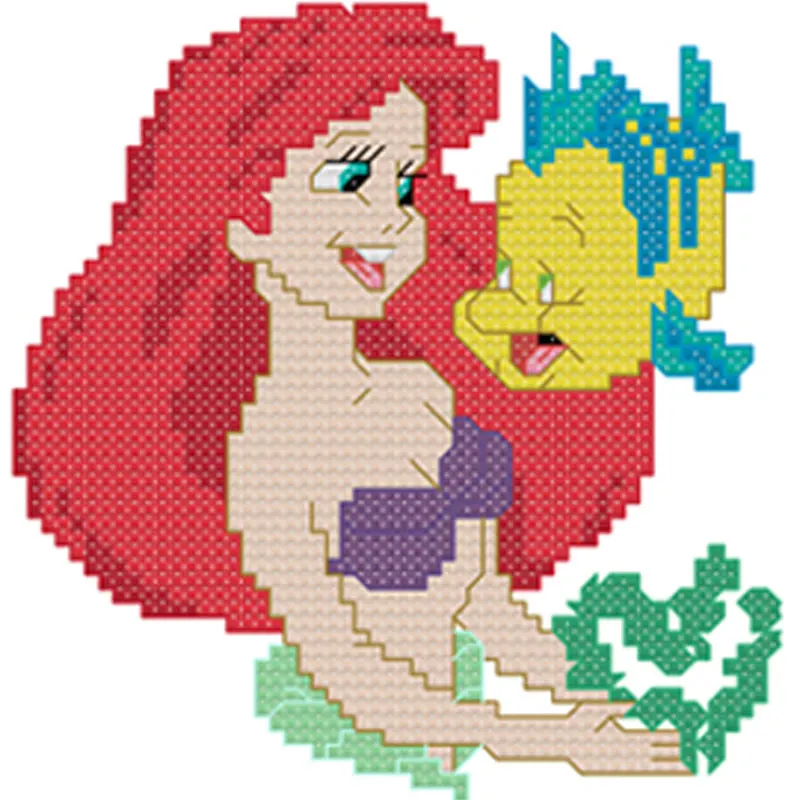 

MINI lovely Cross Stitch Kit / Precision printing stitch / purple flowers Cross Stitch-Mermaid- A1068