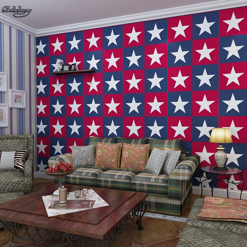 

beibehang Abstract five-star 3D three-dimensional non-woven sofa TV background wallpaper bedroombackground wallpaper