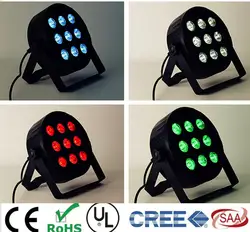 CREE 9x12 Вт светодиодный плоский SlimPar Quad Light 4in1 LED DJ мыть свет сценический uplighting без Шум