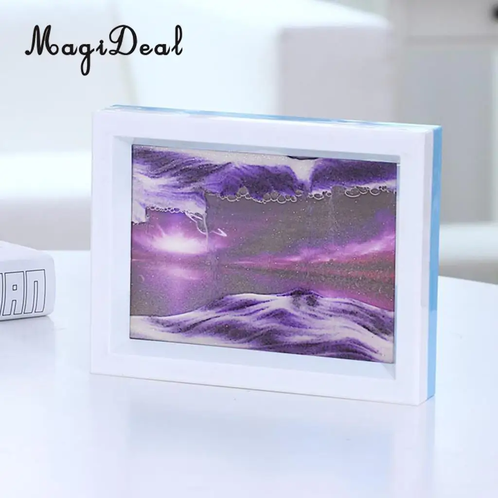Mix Visual Illusion Floating Liquid Motion Timer Landscape Liquid Sanglass Flowing Sand Drawing Toy Desk Supplies 