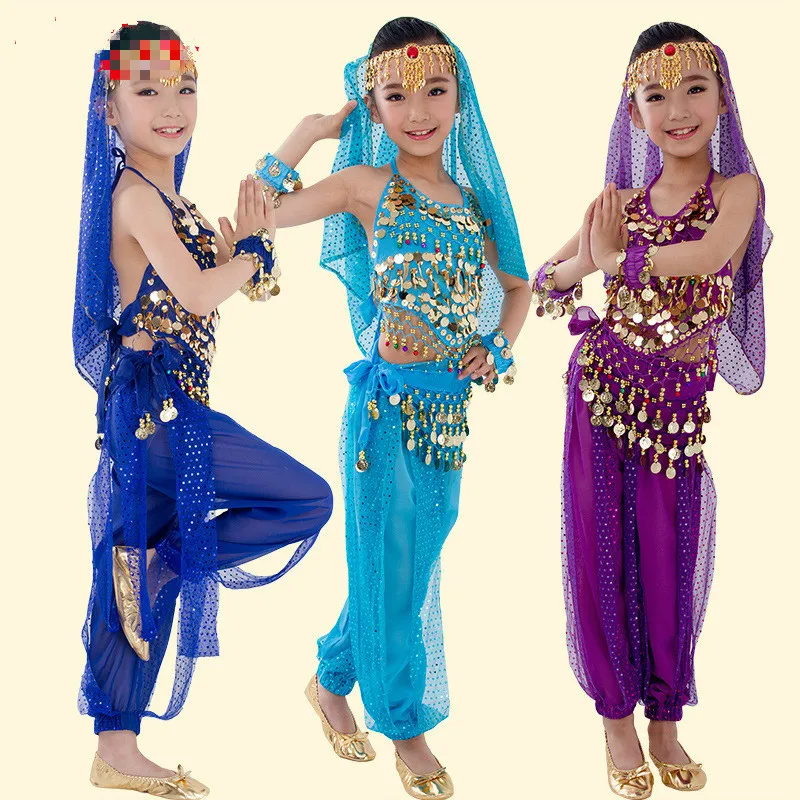

Belly Dance Costume Children Indian Costume Set Girls Oriental Dance Costumes Child Bollywood Dance Costumes for Competition 89