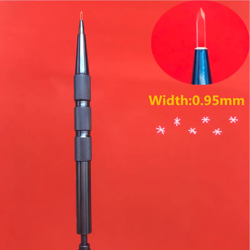 

1pcs 0.95mm 60 degree Sapphire Scalp nursing Manually implanted Tools eyebrow hair planting tool
