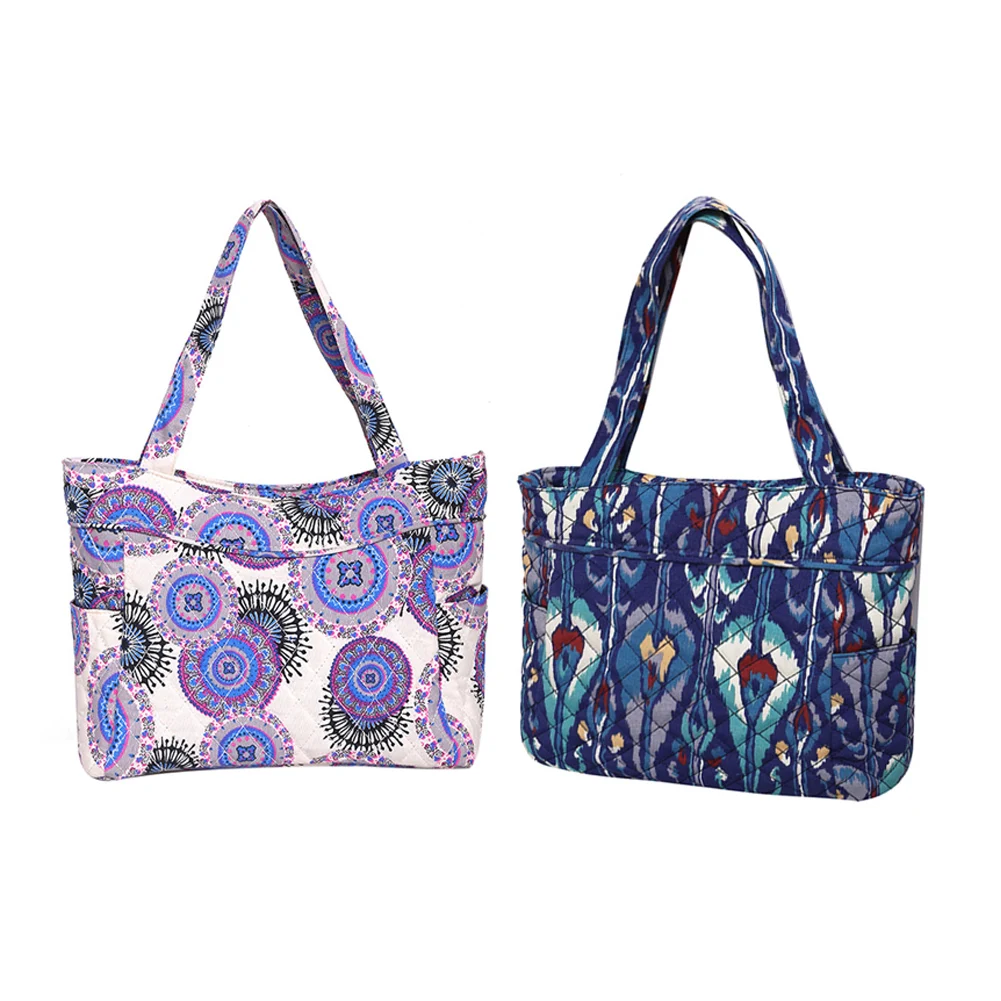 

National Printing Canvas Tote Female Casual Beach Bags Large Capacity Women Single Shopping Bag Daily Use Canvas Handbags