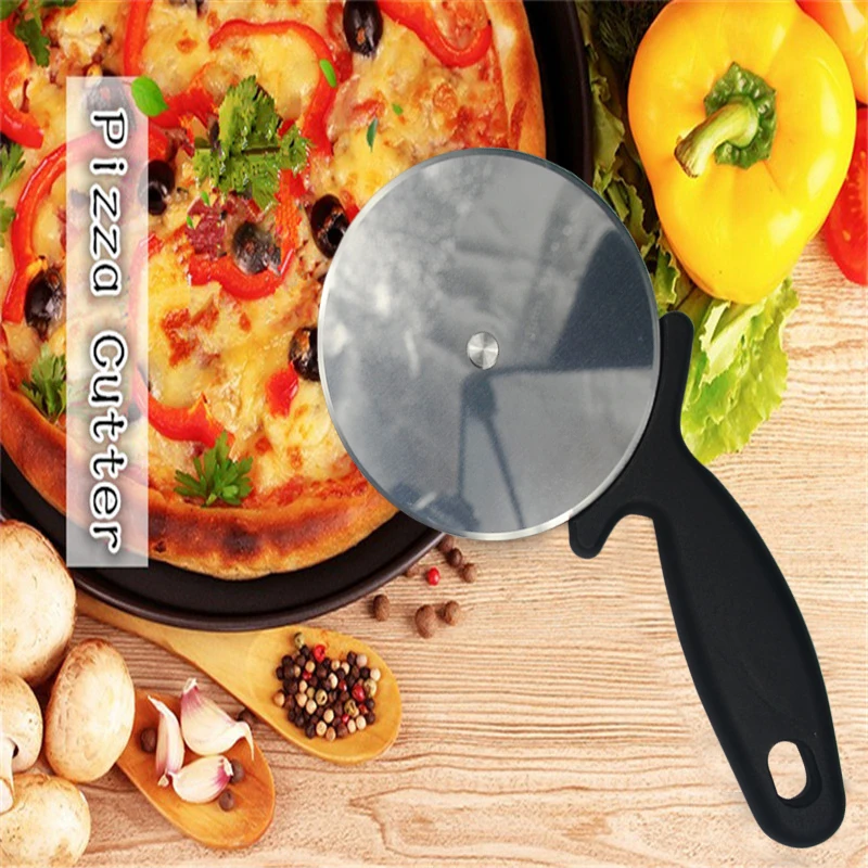 Pizza Cutter WALFOS Food Grade Stainless Steel Pizza Cutter Round Shape Pizza Wheels Cutters Cake Bread Round Knife Cutter Tools