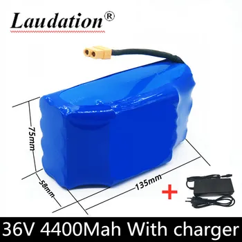 

10S2P 36v lithium-ion rechargeable battery 4400 mAh 4.4AH battery pack for electric self-suction hoverboard unicycle+42v Charger