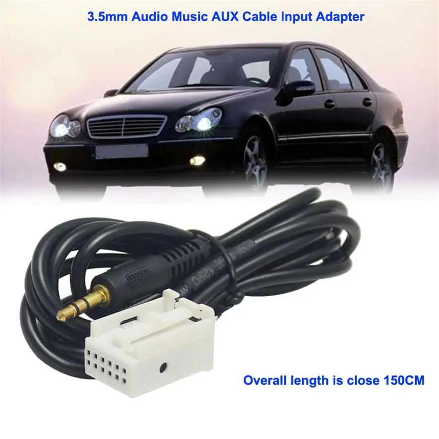 Абсолютно 3,5 мм аудио Музыка AUX кабель вход Адаптер для Mercedes Benz W203 W209 прочный высокое качество l0408