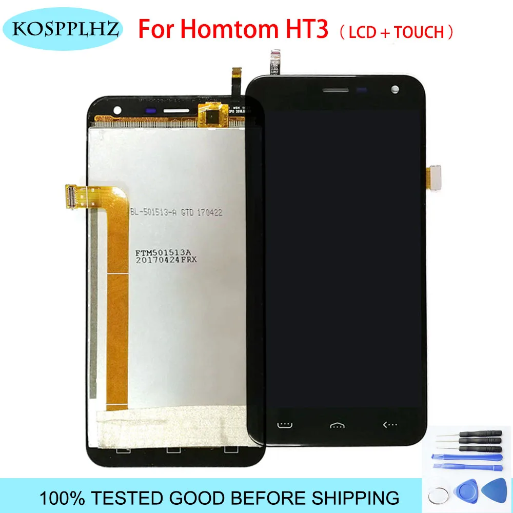 

High Quality 5.0 inch For HOMTOM HT3 LCD Display Screen And Touch Screen Digitizer Assembly 100% Tested Replacement + Tools