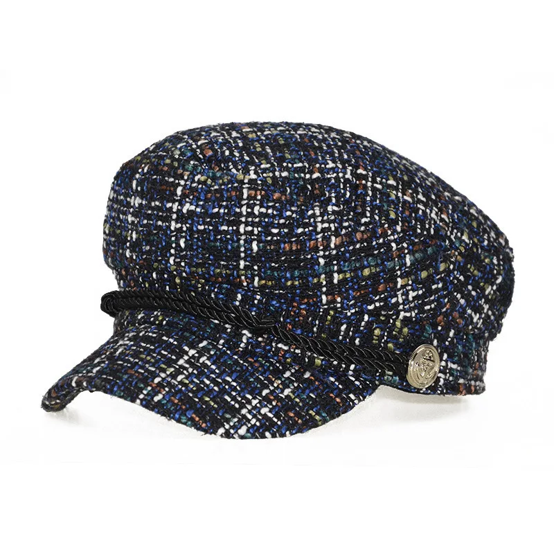 Стиль женщин; s берет дикий ретро шляпа мужская осень и зима весна решетчатая фуражка Unsex cap