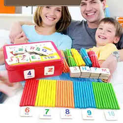 Детские деревянные для счета палочки для изучения математики> 3 лет блоки, стержни развивающая арифметическая 0,22 КГ игрушка