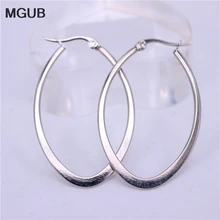 MGUB 30 мм 40 мм 50 мм 60 мм 70 мм 316L серьги из нержавеющей стали золото/Серебристый Овальный светильник и гладкая для ношения LH523