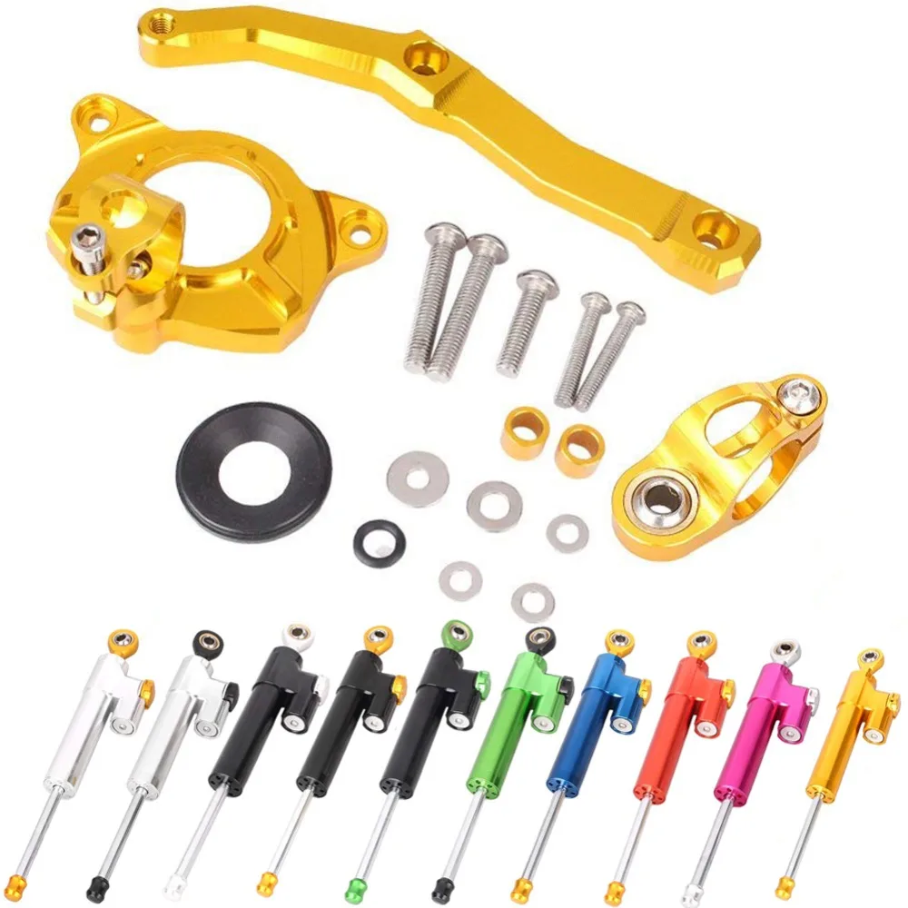 

ALLGT Steering Damper Stabilizer Safety Control Bracket Kit fit for KAWASAKI Z1000 2010 2011 2012 2013