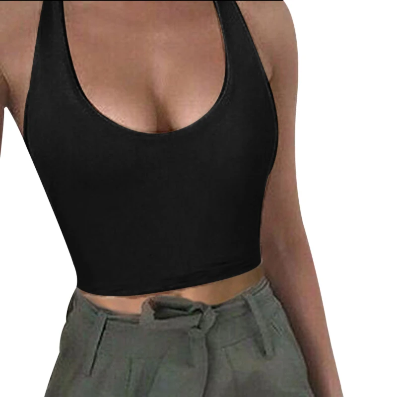 

Sexy Summer Casual Womens Tank Tops Summer Workout Fitness White Crop Top Bralette Cropped Bustier Black camisole feminino