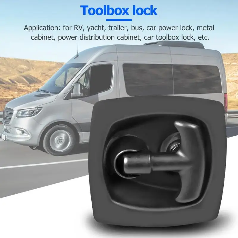 

Auto Lock Recessed Folding T Lock / Handle For Trailer Caravan Toolbox Drop T Handle 100*100*95 mm Anti-Theft Device
