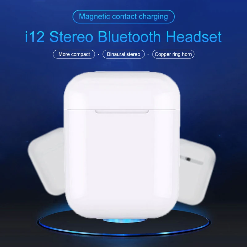 

Hot sell 12 tws Pop Up Bluetooth Earphones Wireless Touch Control Earbuds Headset i12tws not 1:1 replica i30 tws i20 i10 i30tws