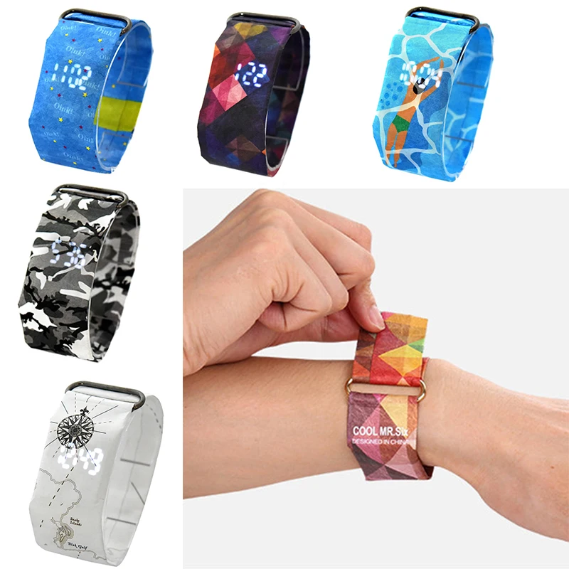 

Creatived Paper LED Flashlight watches Unisex fashion Digital Display Students Intelligent Life waterproof Outdoor Trend Gift