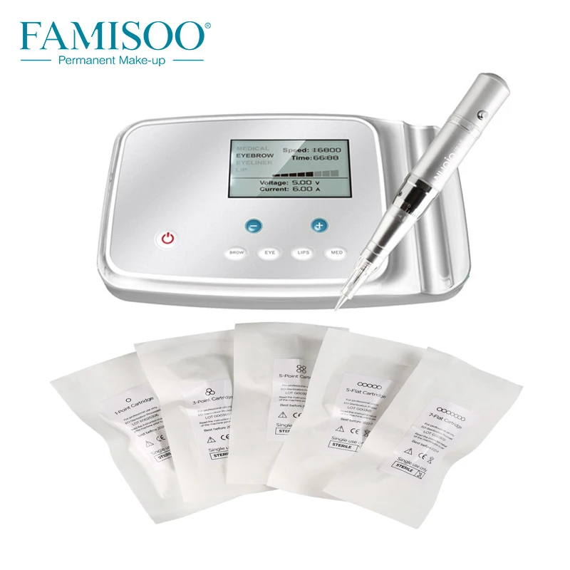 

FAMISOO Permanent Makeup M6 Tatoo Machine Rotary Pen Tattoo Device PMU MTS for Eyebrow Eyeliner Lip Microblading Supplies
