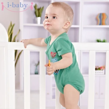 

i-baby Baby Romper Newborn Infant Clothes Boy Girl Rompers 100% Cotton Short Sleeve Romper Jumpsuits Clothing Green