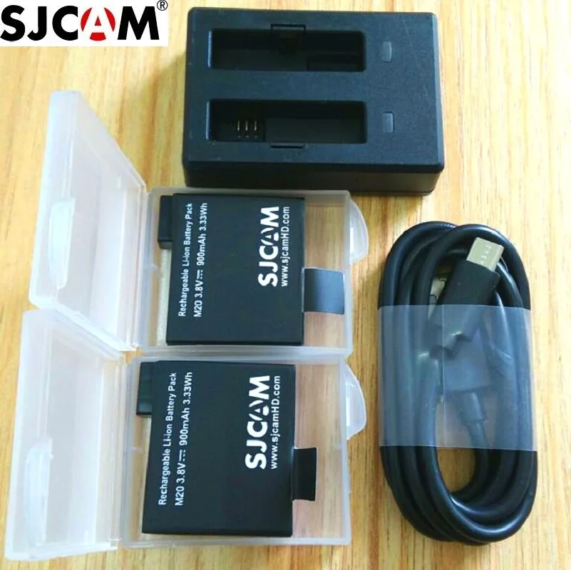 SJCAM M20 900 мАч запасной перезаряжаемый литий-ионный аккумулятор и зарядное устройство аксессуары для SJCAM M20 2K WiFi Спортивная камера DV
