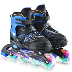 Inline Adjustable Skates Rollerblades Outdoor Sports Illuminating Wheels Roller Skates Shoes Children Tracer For Kids Boys Girls Inline Adjustable Skates Rollerblades Outdoor Sports Illuminating Wheels Roller Skates Shoes Children Tracer For Kids Boys Girls