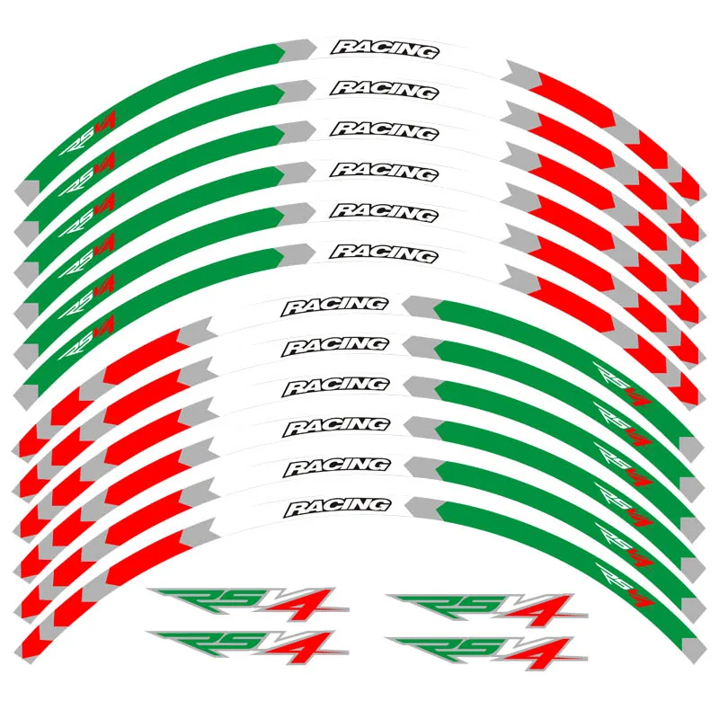 Новинка, высокое качество, 12 шт., подходят для мотоцикла, колеса, стикер, полоса, светоотражающий обод для Aprilia RSV4 R/RR RSV4 RF RSV4 RFW
