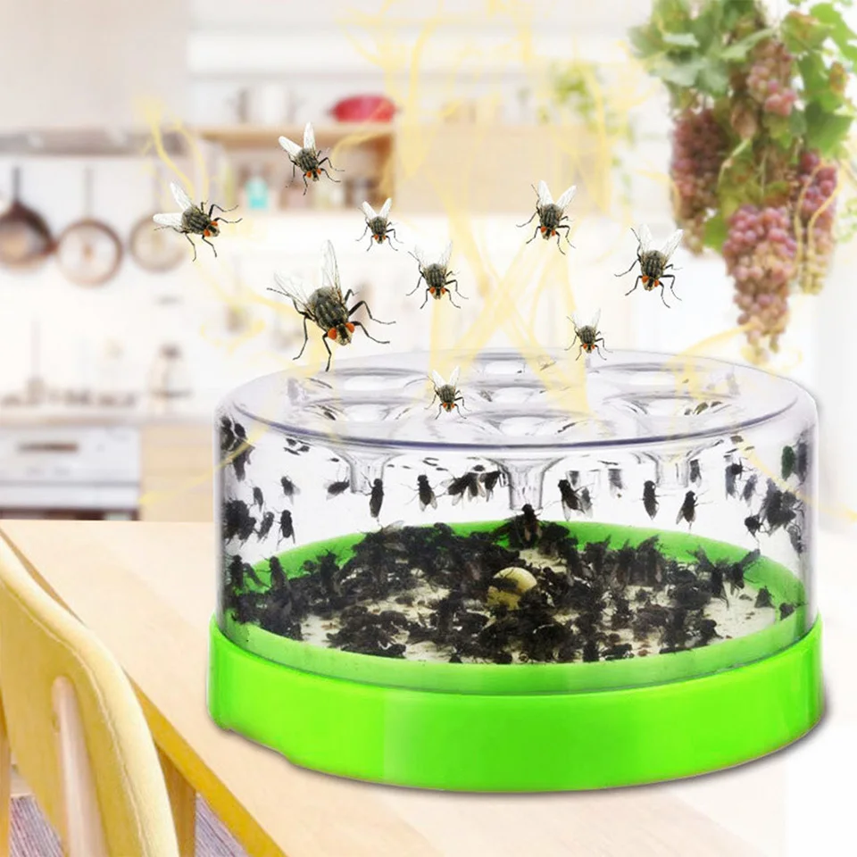 

Automatic Fly Trap Catcher Plastic Device No Nelectric Insect Fly Catcher Trap Flies Pest Control Indoor Caught Fly Killer Flies