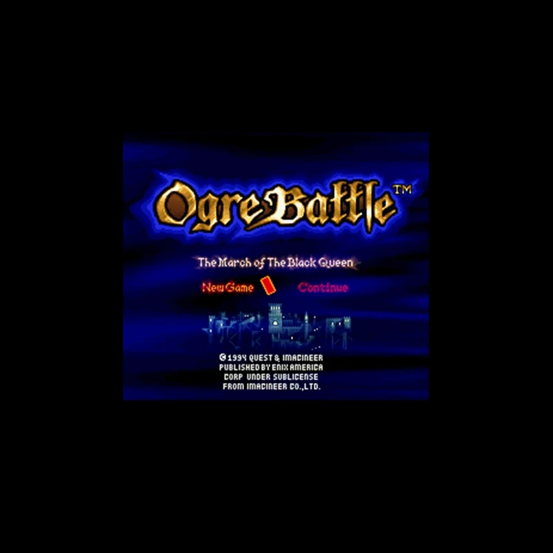 Ogre Battle - The March of the Black Queen 16 bit NTSC Big Gray игровая карта для американской версии игрока |