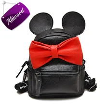 Mickey Mochila 2017 Nuevo Bolso Femenino de Alta Calidad de cuero de La Pu Mini Mujeres Mochila Lindo arco Damas De Viaje Mochila Bolsas Feminina