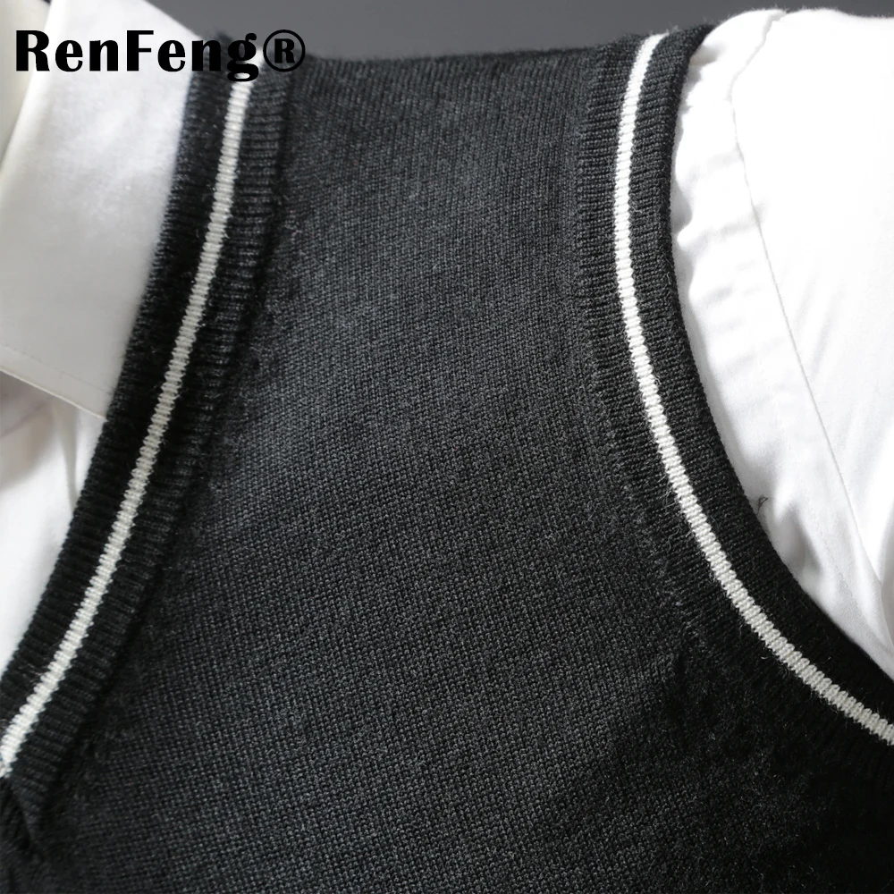 2018 New Arrival Solid Patchwork Sweater Vest Men Cashmere Sweaters Wool Pullover Men Brand V-Neck Sleeveless Jersey Hombre (6)