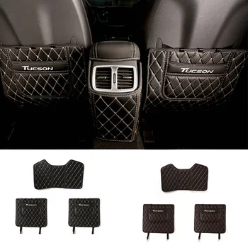 

Car armrest box Back row anti kicking pad holster Artificial Leather 3 color for Hyundai Tucson 2015 2016 2017 2018