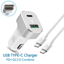 PD Car Charger Dual USB QC 3.0 Fast Car Charger with Power Delivery and Quick Charge for Macbook and more