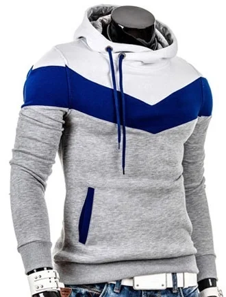 

ZOGAA 2018 New Autumn and Winter men's hoodies contrast color slim thickened fleece hoodies