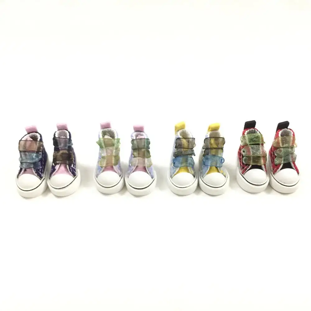 BEIOUFENG 3,5 см кукла обувь для кукла блайз игрушка, Повседневная парусиновая спортивная обувь тапочки сапоги для марионетка куклы