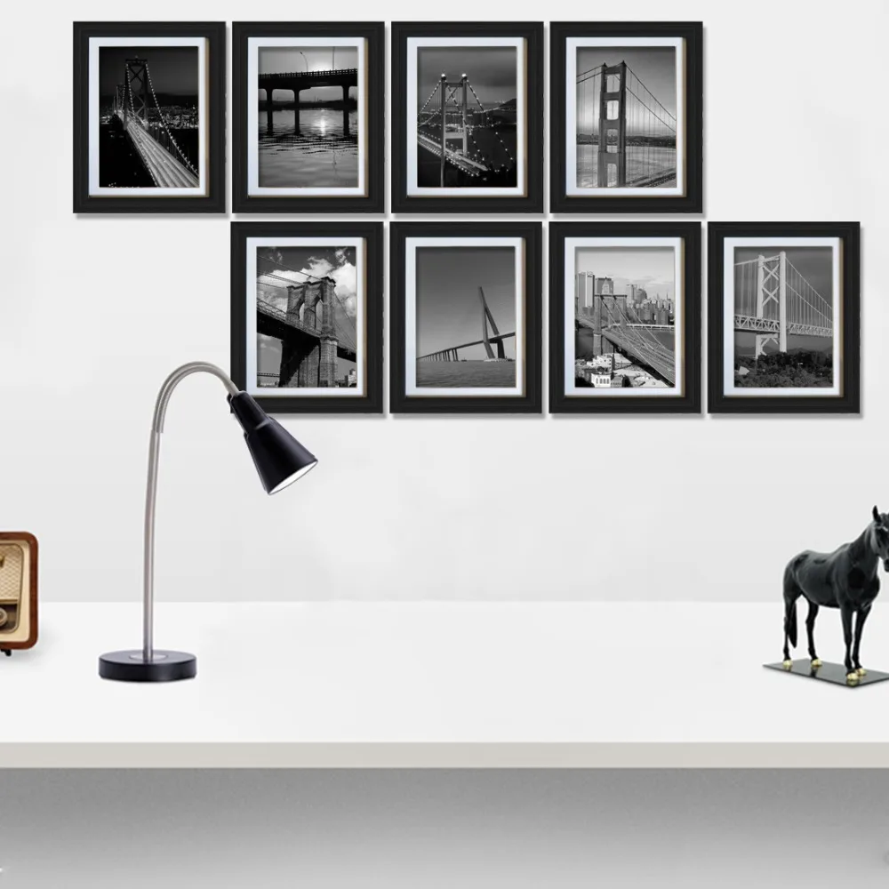 8 шт. черная фоторамка Giftgarden 5x7 дюймов набор для украшения стен дома аксессуары