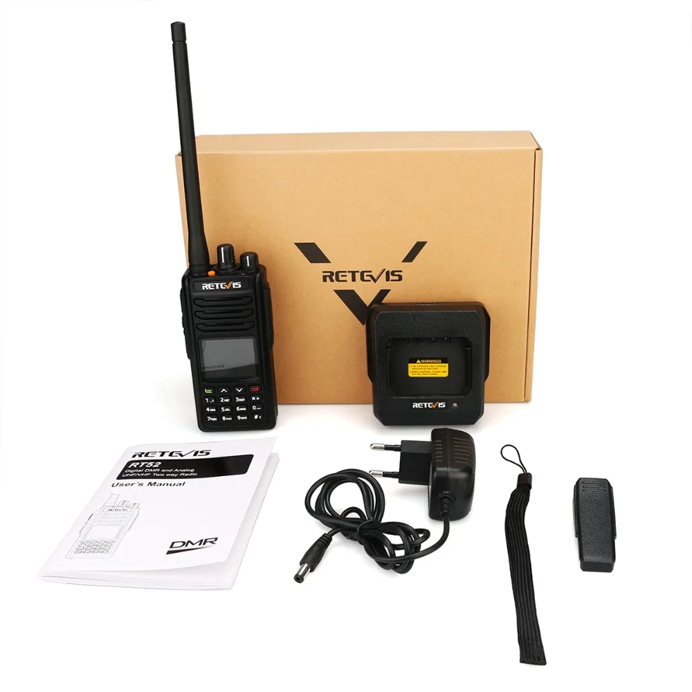 Retevis RT52 Digital Dual Band GPS DMR Radio Walkie Talkie VHF UHF Dual PTT Up to 4000 Channels Two Way Radio Portable Retevis RT52 Digital Dual Band GPS DMR Radio Walkie Talkie VHF UHF Dual PTT Up to 4000 Channels Two Way Radio Portable