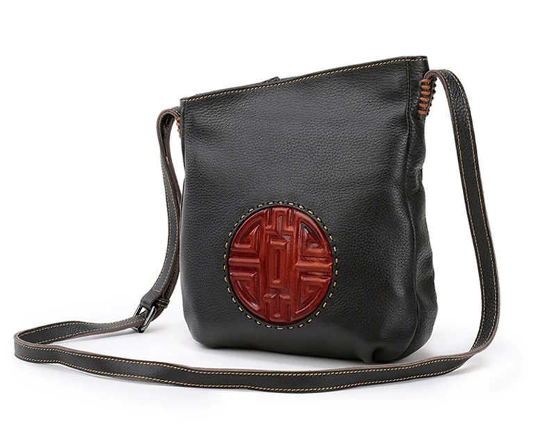 Nuleez, коричневая сумка из натуральной кожи, сумки из натуральной кожи, женские сумки через плечо, китайские сумки с тиснением Mooncake