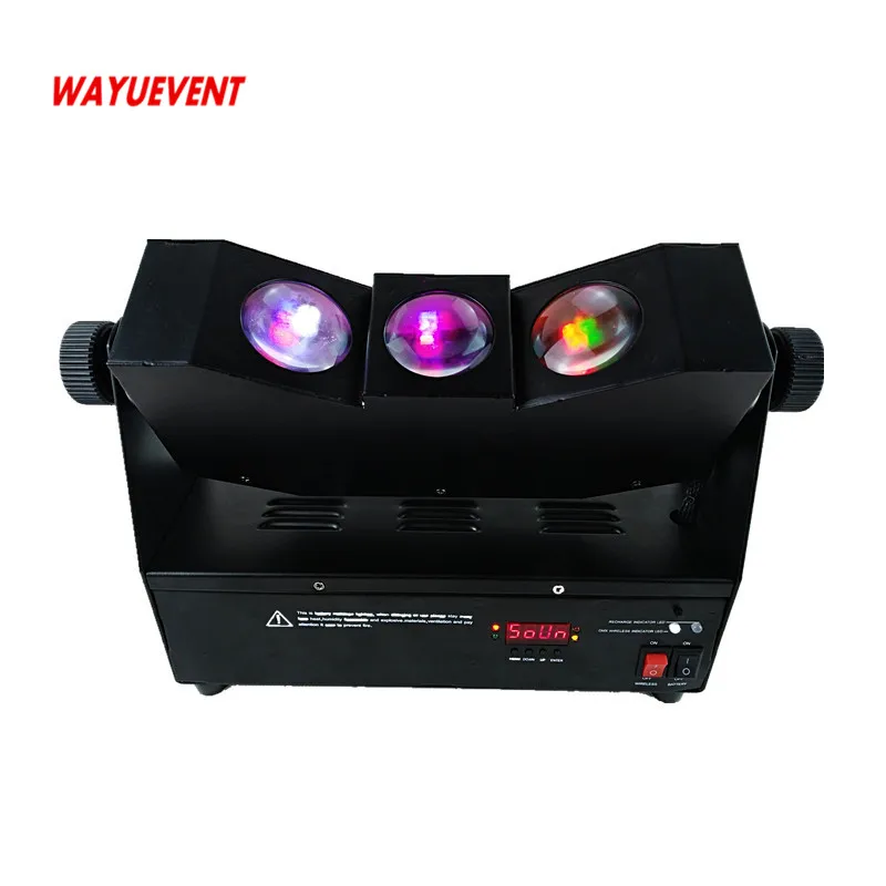 

4pcs/lot Wireless DMX Uplight 3*10W RGBA Tri LED Wall Wash Battery Powered LED Bar DMX 7/12/15CH Wedding Uplighting for Party