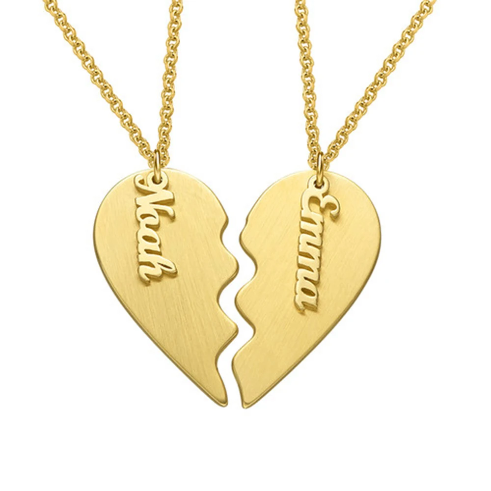 

FYW Half Heart Custom Necklace Lover's Pendants Necklaces Women Men's Fashion Jewelry Name Necklace Valentine Day's Gift