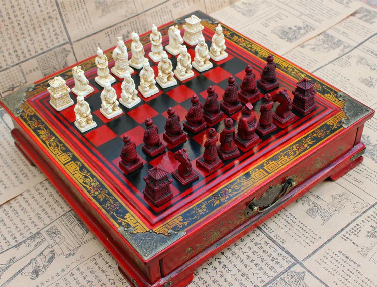 Шахматный набор Pawn Perspective труба деревянная шахматная доска терракотовый