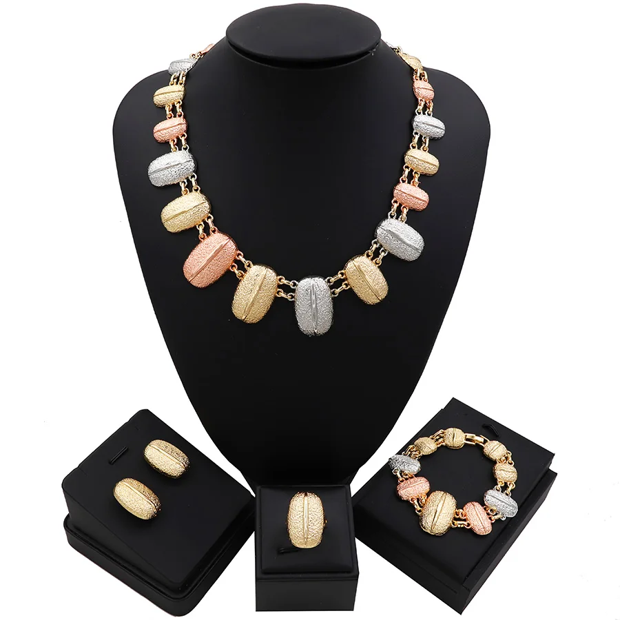 

TSROUND African Nigerian Wedding Simple Set Turkish Jewelry for Women Fashion Dubai Wholesale Design