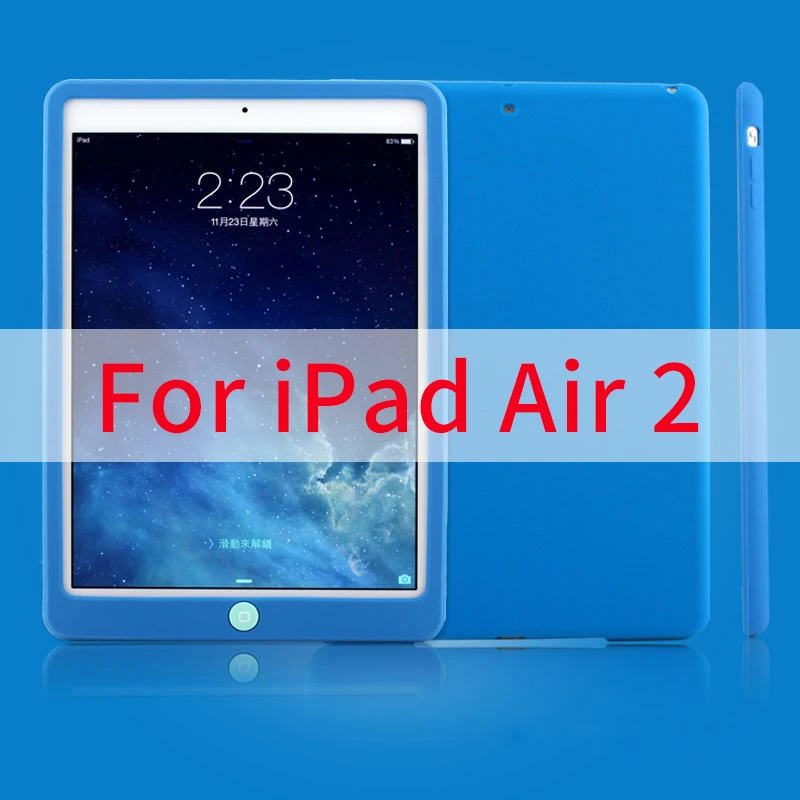 Дети Ударопрочный силиконовый чехол для IPad Air 1 2 противоударный мягкий чехол для apple iPad Air 2 1 9,7 дюймов a1474/a1475/a1476 планшеты - Цвет: Air 2 Blue