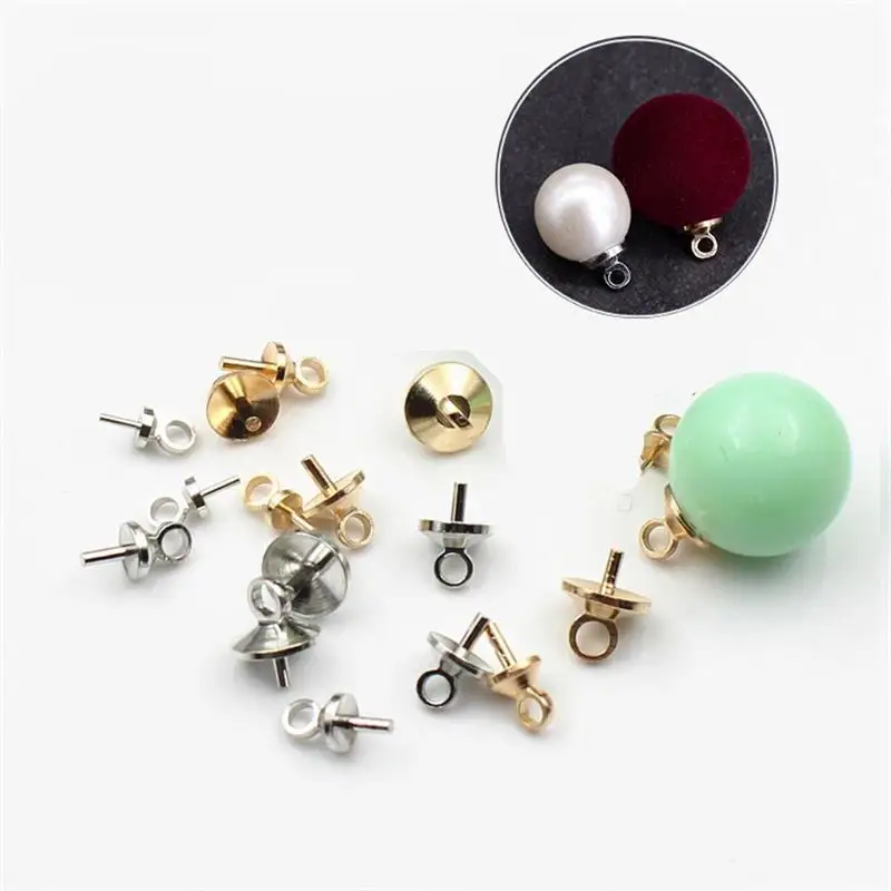 

30 pcs/lot Disc 3/4/5/6 mm Metal Pearl Beads Caps Handmade Jewelry Base Screw for Hole Beads Clasps Jewelry Findings