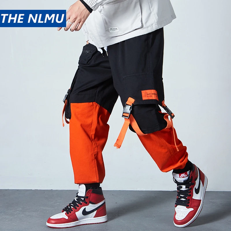 

Side Ribbon Baggy Harem Joggers Cargo Pants Streetwear 2019 Hip Hop Casual Pockets Track Pants Male Harajuku Trousers WB53