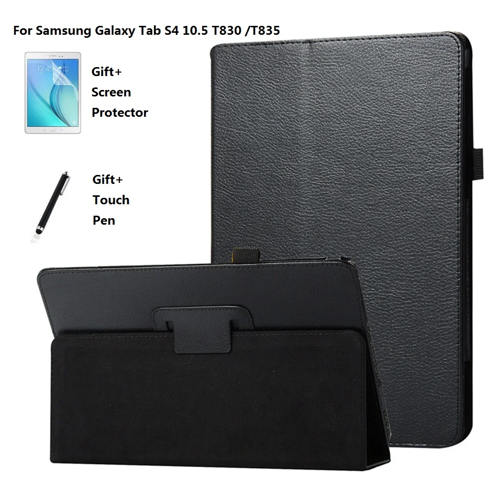 2 раза личи чехол для планшета Samsung Galaxy Tab S4 10 5 T830 T835 флип Стенд PU кожаный смарт