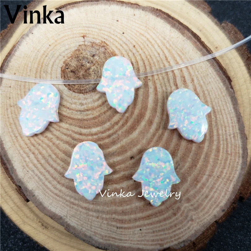 

10pcs/lot Wholesale 11x13mm Opal Hamsa Pendant Charms Synthetic Hamsa & Hand Opal for DIY Jewelry Necklace