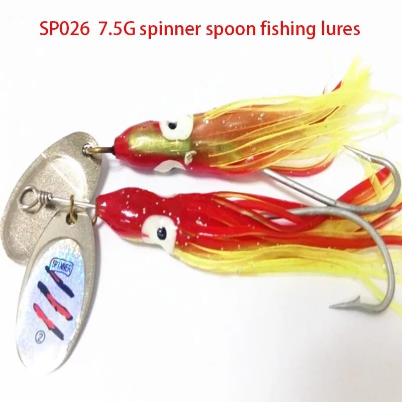 50pcs 7.5g fishing lures soft lures Octopus luminous squid jigs
