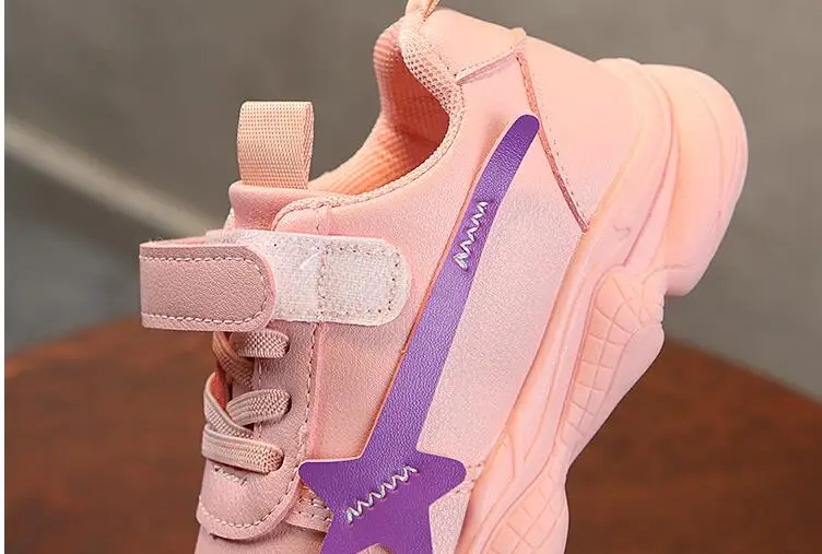 Новая модная детская обувь для мальчиков и девочек из искусственной кожи, дышащая Спортивная обувь для детей, кроссовки для бега