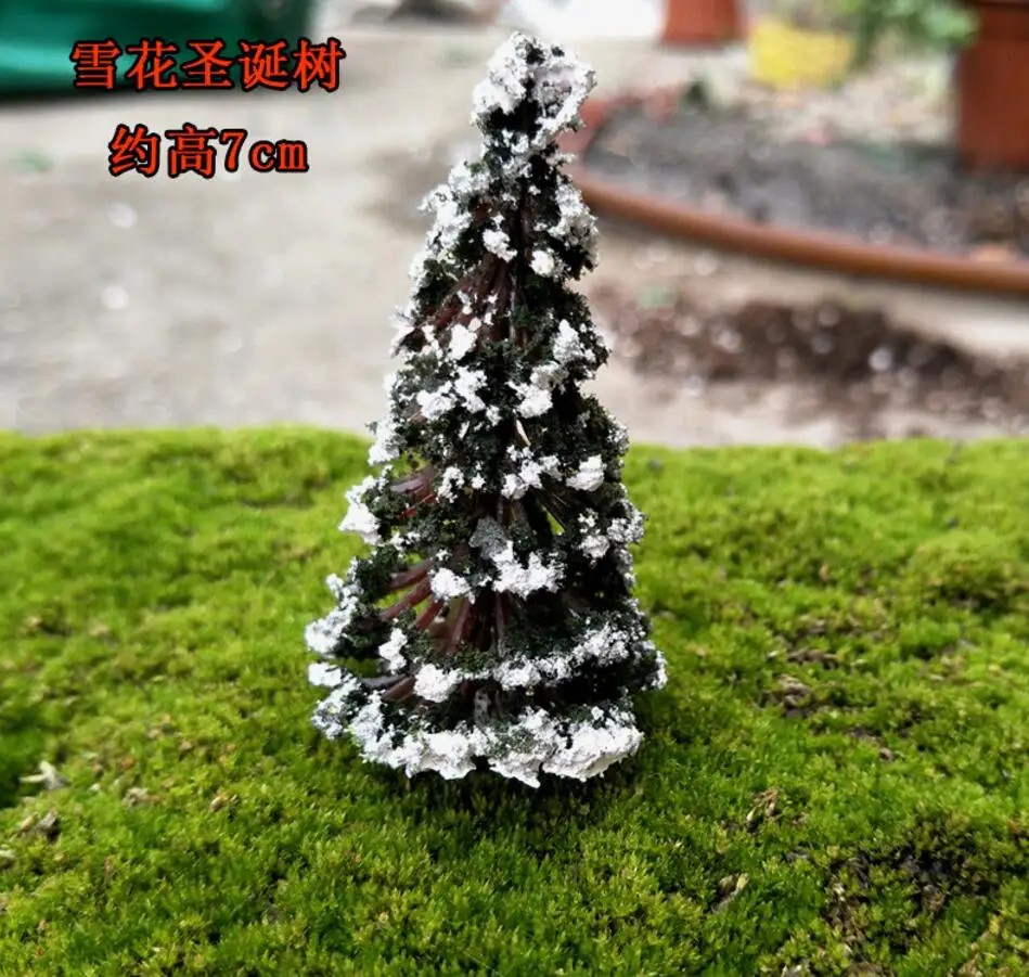 

50pcs Miniature Plastic Snowflake Christmas Xmas Trees For Home Decor Bonsai Craft Garden Ornament Decoration Plant Design-9